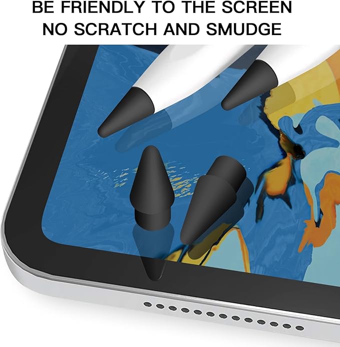 MEKO 4 Pack Replacement Tips for Apple Pencil 1st Gen & 2nd Gen, Pen Nibs for iPad Pro Pencil- Black