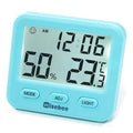Wisebee Digital Indoor Hygrometer Thermometer, 2.9" Backlit Temperature Humidity Sensor Monitor for Baby Rooms, Home, Office, 1 Pack (Blue)