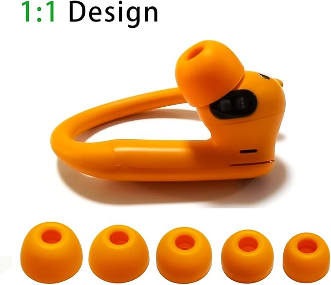 Silicone Earbuds Tips for Powerbeats Pro2 Replacement Ear Tips 10 Pairs XL/L/M/S/XS - Compatible with Beats Studio Buds/Beats Fit Pro/Solo Buds, Orange