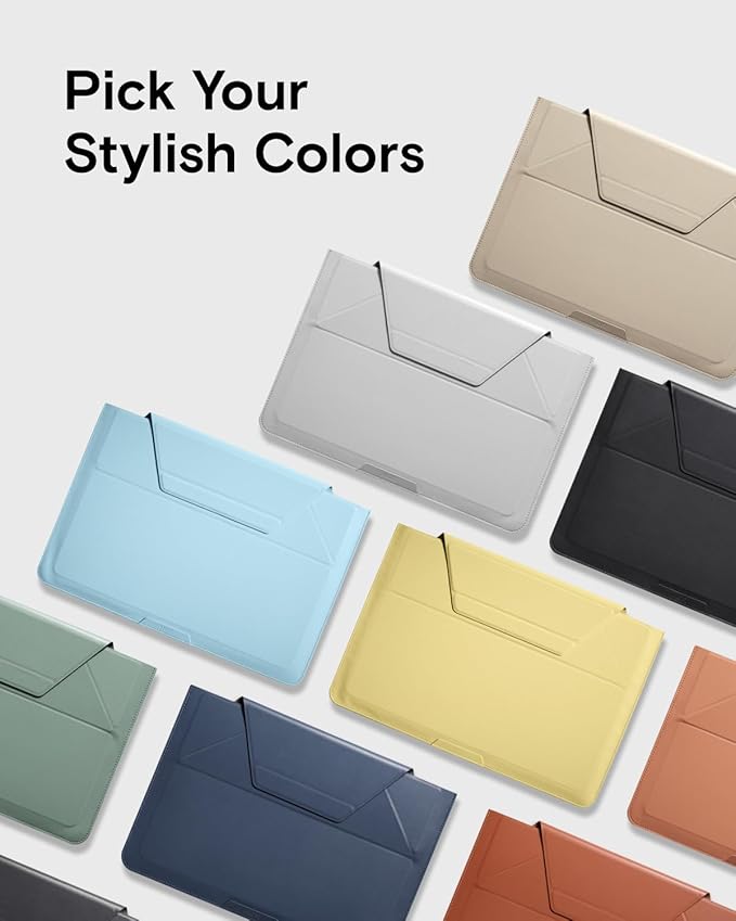 MOFT Laptop Carry Sleeve, 2-in-1 Laptop Bag & Stand for 15"-16" MacBook Air/Pro & Dell/HP/Lenovo/Asus, Stylish Slim Computer Sleeve Bag with Expandable Storage for Computer Accessories, Beach White