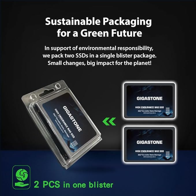 Gigastone 4TB NAS SSD Drive (24-Pack) 24/7 Durable High Endurance RAID Data Storage Network Attached Storage 2.5" SATA Internal Solid State Hard Drives