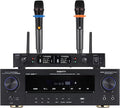 Stereo Receivers, 5.1 Channel Audio Amplifier with Bluetooth,8K Ultra HD, Optical/Coaxial USB, Subwoofer Output & Wireless Mics, Home Theater Amplifier System, for Theater Speakers