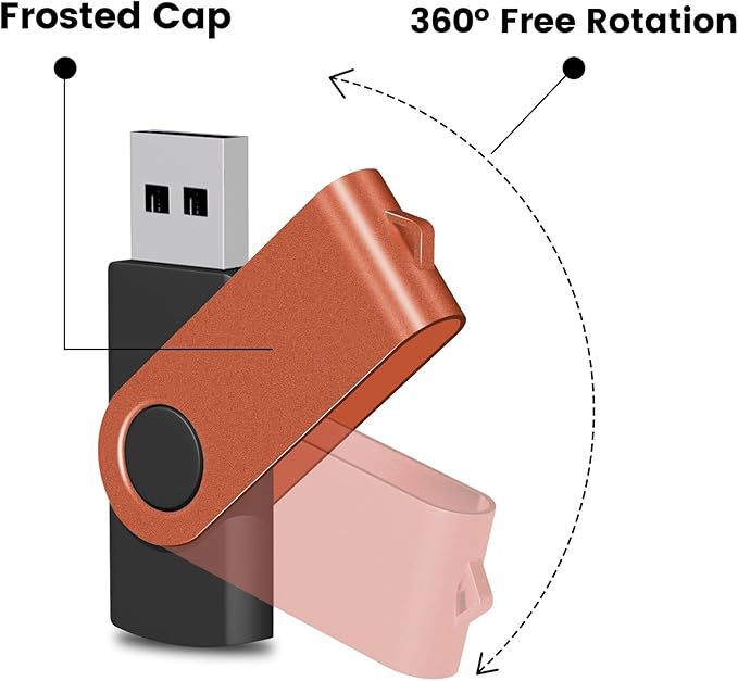 EASTBULL USB 2.0 Flash Drive 8GB with Lanyards Thumb Drives Bulk 20 Pack Colorful Multipack Memory Stick Pen Drive Swivel Design(8GB 20 Pack)