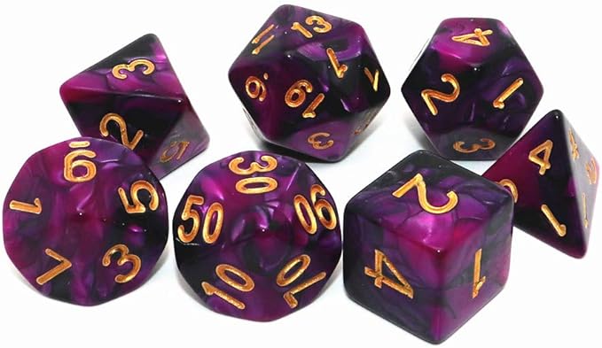 Polyhedral D&D Dice Set-5 Pack Double-Colors Dice Sets Compatible with Dungeons and Dragons DND Role Playing Game RPG MTG Games Dice with D4 D6 D8 D10 D% D12 D20 (5 Colors Set)