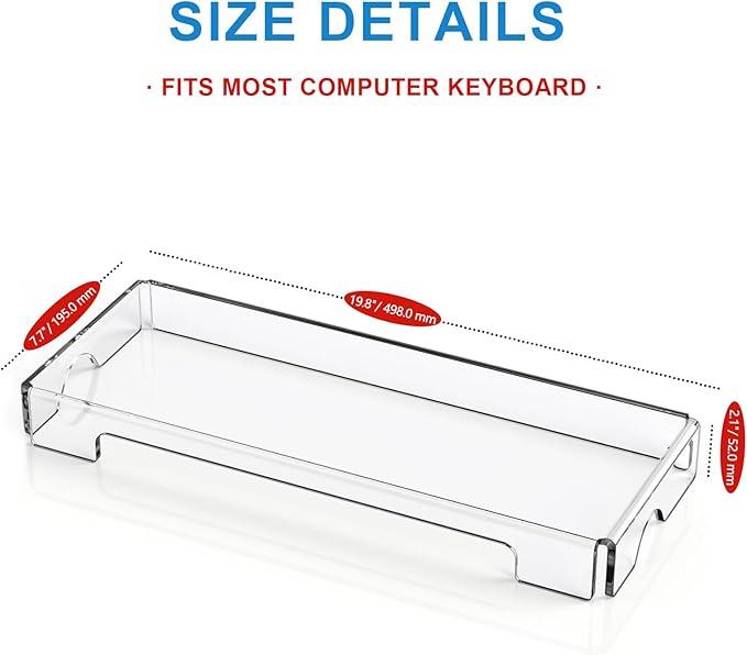 WINFFOR Acrylic Keyboard Cover Protector - Mechanical Keyboard Dust Cover Computer Keyboard Cover Keyboard Protector Fits 17'' Keyboard (Crystal Clear)