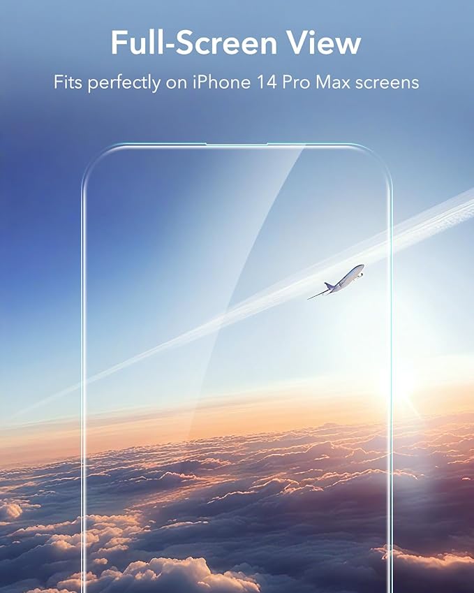 ESR 3 Pack for iPhone 14 Pro Max Screen Protector, [9H Hardness] [Military Grade Shatterproof] Tempered Glass Film with Flawless Fit Tray