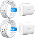 30W USB C i Phone 16 15 Charger Fast Charging,2PACK Wall Charger for iPhone 16 15 Pro Max Charger Cord 6.6FT Fast Type C Charger Block for iPhone 16/16 Pro/15 Plus/15 Pro/15 Pro Max,i Pad Pro/Air/Mini