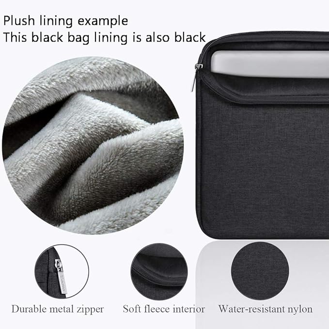Voova Laptop Sleeve Carrying Case 15.6 16 Inch,Slim Computer Cover Bag Compatible with MacBook Pro 15/16, Dell xps 15,15-16 Inch HP Dell Asus Acer Laptop, Black