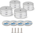 Monosaudio Isolation Feet HiFi Feet 4Pcs 40x20mm Aluminum Universal Turntable Feet with Non-Slip Rubber Rings No Need Adhesive for Audio,Speakers,Subwoofers,Home Theater,Turntable,DAC(Silver Color)