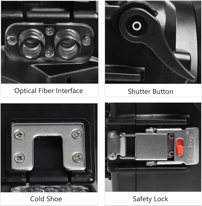 Sea frogs Underwater Camera Case Compatible with Canon EOS M6 Mark II 28MM IPX8 40m/130ft Maximum Diving Depth Waterproof Camera Housing for Diving, Surfing, Rowing, Skiing