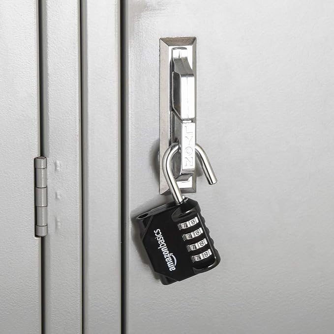 Amazon Basics 4-Digit Combination Lock for Gym and Sports, 2-Pack, Black