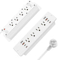 HHSOET 16 in 1 Recessed Power Strip Flat Plug, 30W Fast Charging Furniture Outlet with USB, Conference Recessed Surge Protection with 8 AC Plugs, 4 USB Ports 4 USB-C, 6ft Power Cord.(White)