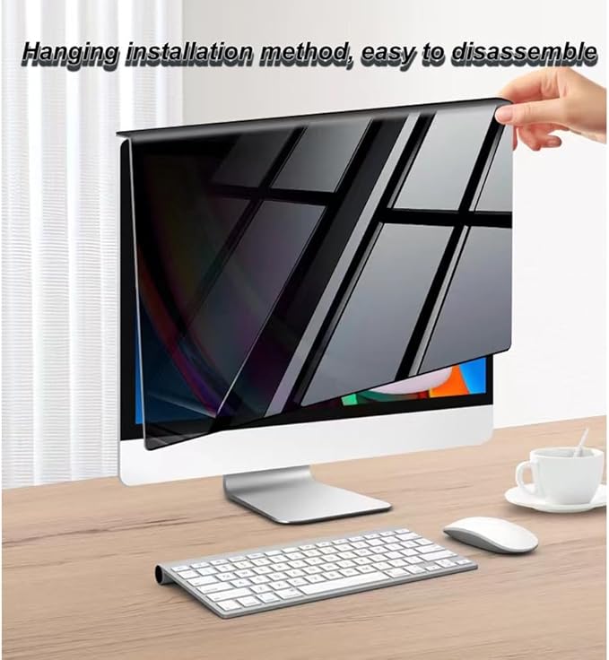 24 inch Hanging Monitor Computer Privacy Screen Filter, Anti Glare Blue Light Screen Protector Panel, Computer Screen Privacy Shield for Widescreen Monitor, 24 inch 16:10 Aspect Ratio