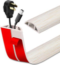 Floor Cord Cover Self Adhesive Cord Hider Floor Extension Cord Covers for Floor Power Cord Protector Cable Management Prevent Cable Trips Cable Cavity 0.59" W x 0.31" H (Beige Wood, 10Ft)