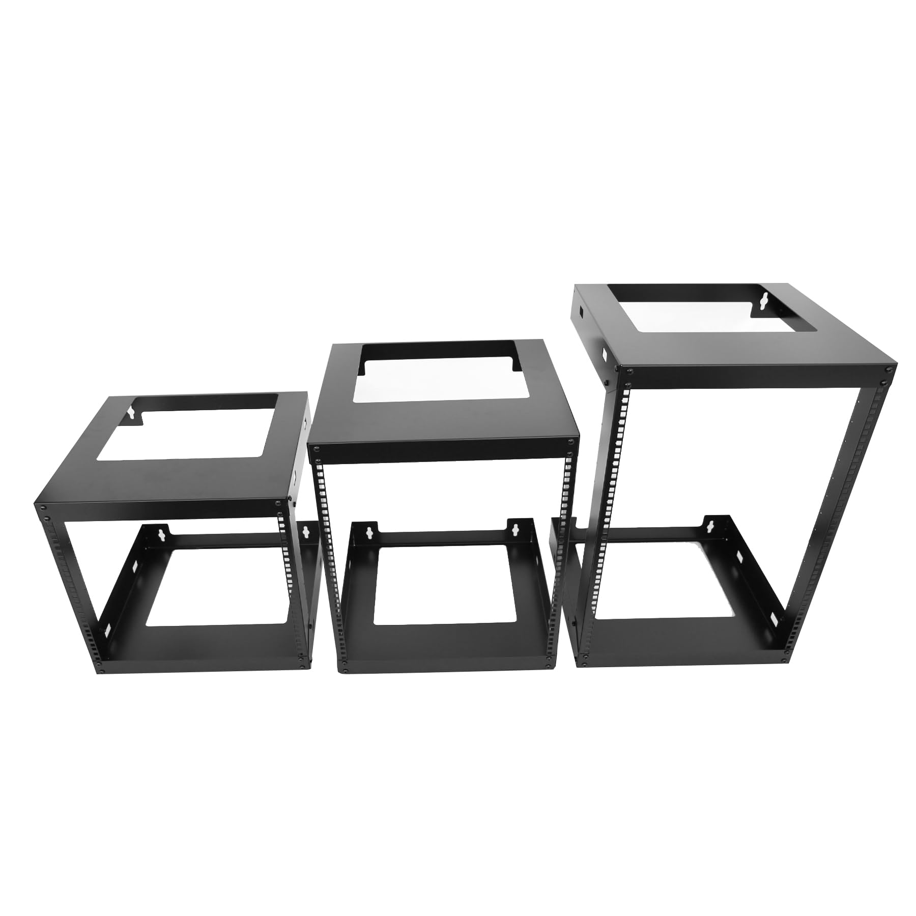GlobalRack 15U Wall Mount Open Frame, 18" Depth, w/ 2X 1U Shelves