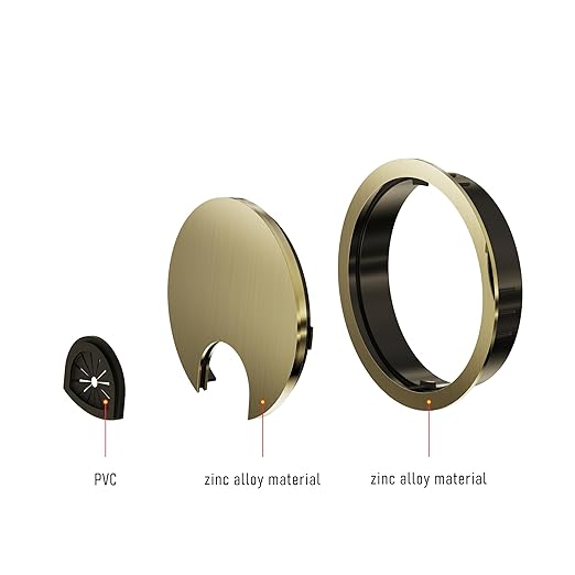 Desk Grommet 2-1/8 Inch 53mm, Zinc Alloy Computer Desk Wire Hole Cover, Office Desktop Cord Cable Hole Metal Ring, Bronze Tone