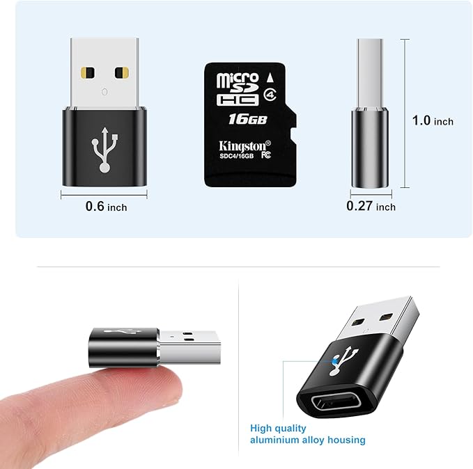 USB to USB C Adapter 8 Pack,USB to Type C Adapter,USBA Charger Type-C Fast Charging Cable Converter,USBC Adapters for iPhone 15 14 13,iWatch,iPad,Phones,Black