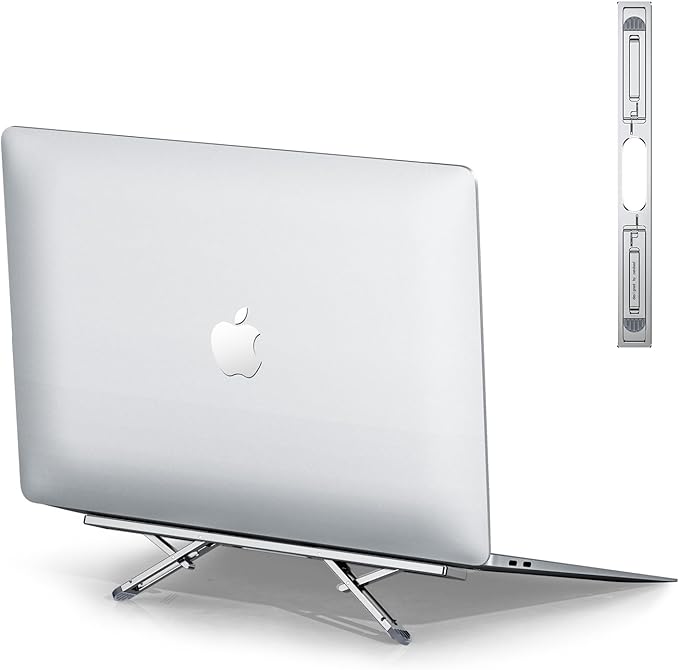 Laptop Risers for Desk, 4 Adjustable Heights Laptop Stand, Keyboard Riser, Ergonomic Laptops Feet for Desk, Compatible with MacBook Air Pro, with Dell, with HP, More 10-15.6” Laptops