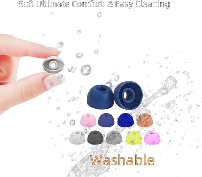 Replacement Ear Tips for Beats Fit Pro, Beats Studio Buds+, Beats Studio Buds, Beats Solo Buds Silicone Earbuds Washable Noise Isolation, Fit in The Charging Case, 6 Pairs S/M/L (White)