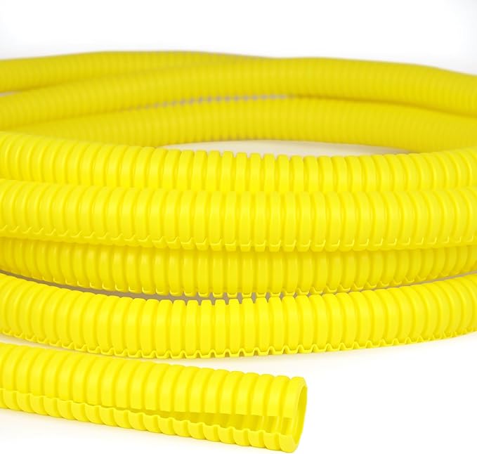 Split Wire Loom Tubing, 10,25ft Cord Protectors from Pets No Chew, Flexible Wire Covers Cord Protectors, Protective Split Cable Sleeve for Automotive Home Industrial Wires(Yellow, 0.98inch-10ft)