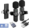 Wireless Lavalier Microphone for iPhone7-14, Wireless Clip Mic, Clip on Microphone A3d, for iPhone, iPad, Computer, Zoom Meeting, Video Recording, tiktok