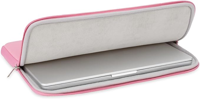 RAINYEAR 16 Inch Laptop Sleeve Protective Soft Case Padded Zipper Cover Specially Compatible with 16" MacBook Pro/Max M1 M2 M3 M4 A2141 A2485 A2780 A2991 A3403 A3186 (Pink, Upgraded Version)