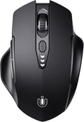Bluetooth Mouse,[Upgraded] Rechargeable Wireless Mouse (BT 5.0/4.0+2.4G Hz),Computer Mouse with Visible Battery Level, 4 Adjustable DPI, Portable PC Mouse for MacBook Chromebook,Black