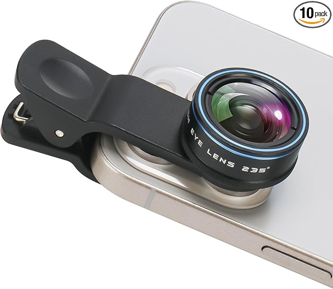 Fisheye Lens 235° Phone Camera Lens, Fish Eye Lens for iPhone 14 13 12 X XR Pixel Samsung Smartphone,Clip on Cell Phone，Funny Photos