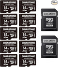 GIGASTONE 64GB Micro SD Card 10-Pack, A1 V30 4K Video Recording, Surveillance Security Cam Action Camera Drone Professional, 90MB/s Micro SDXC UHS-I Class 10