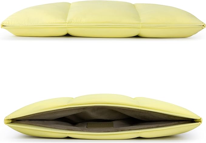 Comfyable Puffy Laptop Sleeve 13 Inch 14 Inch, Quilted Puffer Laptop Carrying Case, Pillow Case Compatible with MacBook Air M4 2025 M3 M2 M1, MacBook Pro M4 Pro/Max, Yellow