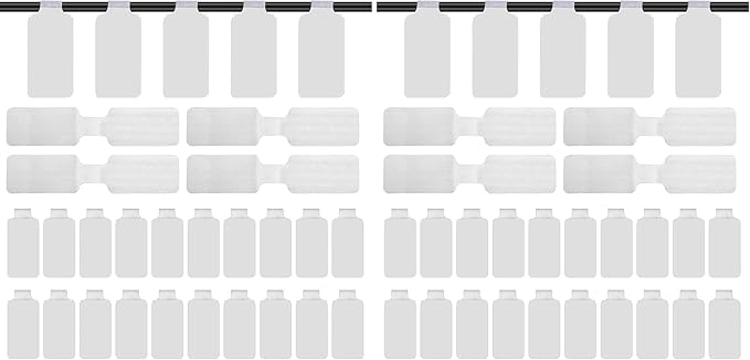 60 Pieces Self-Adhesive Cable Labels, Paste Wire Labels, Nylon Writable Cord Tags Waterproof White Wire Cable Tags for Electronics Office Computers Management and Identification (Pack of 2)