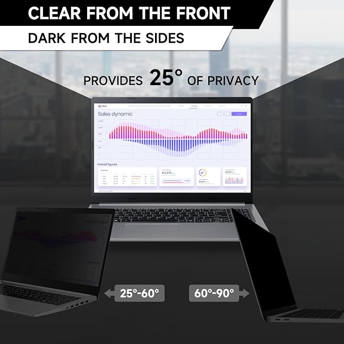 17.3 Inch 1920x1080 Laptop Privacy Screen Filter, Anti Blue Light Glare & Anti Scratch Computer Privacy Shield for 17.3" with 16:9 Aspect Ratio Laptop