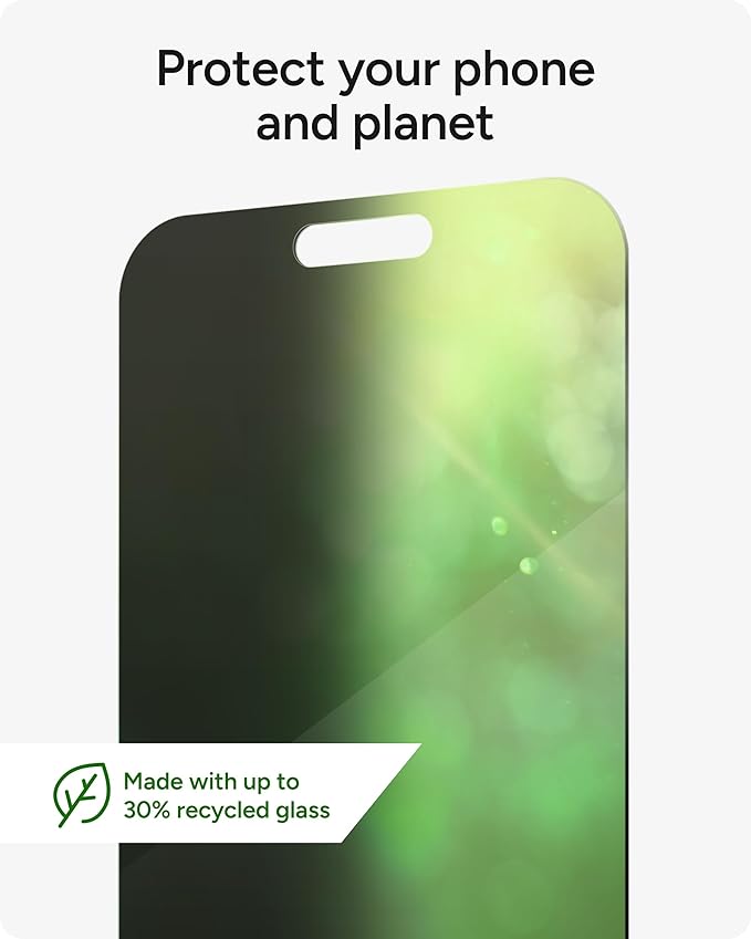ZAGG InvisibleShield Glass Elite Privacy iPhone 15 Screen Protector - 5X Stronger with Reinforced Edges, 2-Way Privacy Filter, Scratch & Smudge-Resistant Surface, Easy to Install