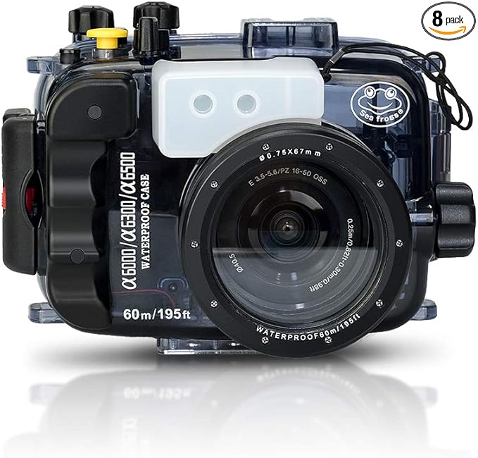 Seafrogs 40m/130ft Waterproof Underwater Camera Housing Waterproof Case for A6000 A6300 A6500 Compatible with 16-50mm Lens