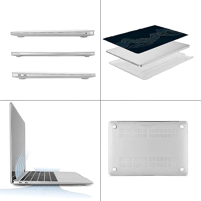 Compatible with MacBook Air 13.3 13.6 Inch Case 2022 2021 2020 2019 Plastic Hard Shell Case Cover,13.3 Air (A1932/A2179/A2337), Dark Mountains