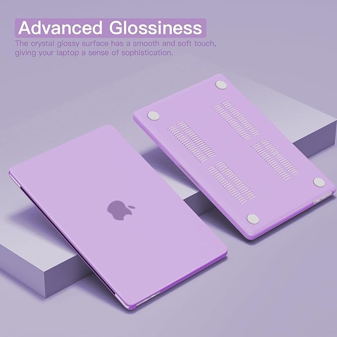 CISSOOK Compatible with MacBook Air 13.6 inch Case A3240 A2681 A3113 2022 2023 2024 2025 Release, Plastic Hard Shell Case USB 3.0 Adapter for MacBook Air 13 inch M2 M3 M4 Chip, Frosted Purple
