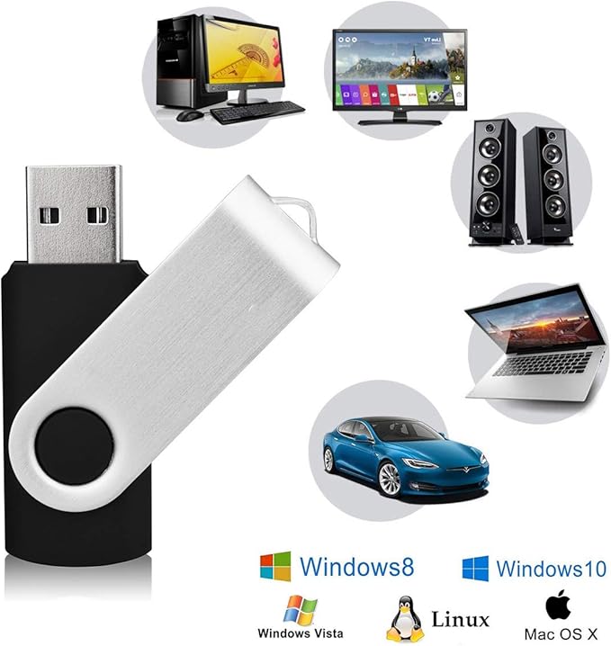 KEXIN 10 Pack 4GB Flash Drive Thumb Drive 4G USB Drive Memory Stick with LED Indicator, USB 2.0 Black