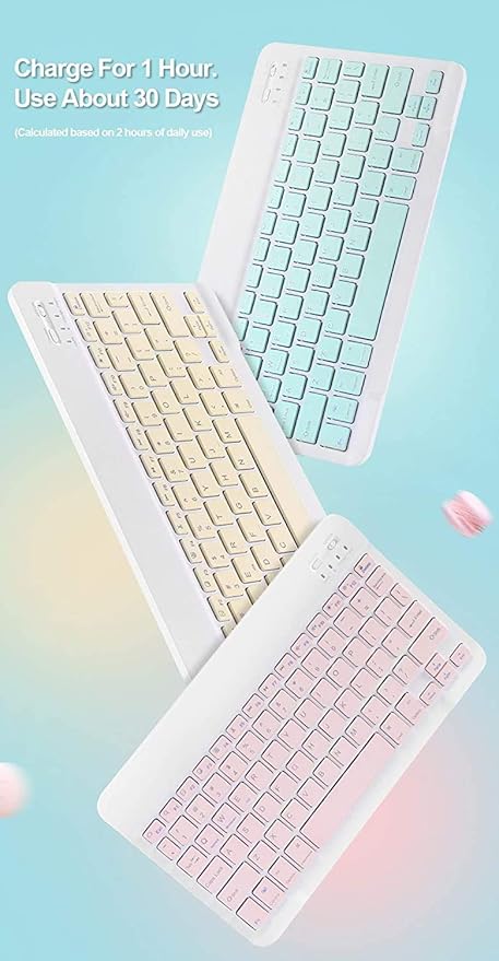 Keyboard Case for iPad Air 11 inch (M3 2025/M2 2024) with Mouse, Case for iPad Air 5th/4th Gen with Keyboard Cover with Pencil Holder, Pink