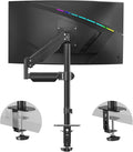 Pholiten Premium Single Monitor Arm for 13-32 Inch Computer Holds 22 lbs,Gas Spring Monitor Stand for Desk with Swivel/Tilt/Rotation, VESA 75x75 or 100x100mm