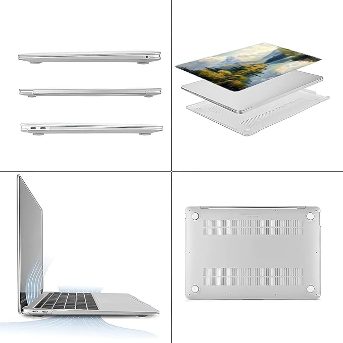 Compatible with MacBook Air 13.3 13.6 Inch Case 2022 2021 2020 2019 Plastic Hard Shell Case Cover,13.6 Air (A2681) M2 2022, Mountains and Trees