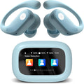 Wireless Earbuds, ANC Noise Cancelling Sport Ear Buds with Multifunctional Touch Screen, Bluetooth 5.4 Headphones, Bass Stereo Sound, 5 EQ Over The Ear Earbuds for Sports/Workout/Gym-Sky Blue
