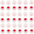 36 Pieces Small Earbud Tips Soft and Comfortable Ear Bud Replacement Pieces Silicone Fit Most in-Ear Headphones，Inner Hole 3.8mm -5.5mm，Small White and Red Replacement Eartips