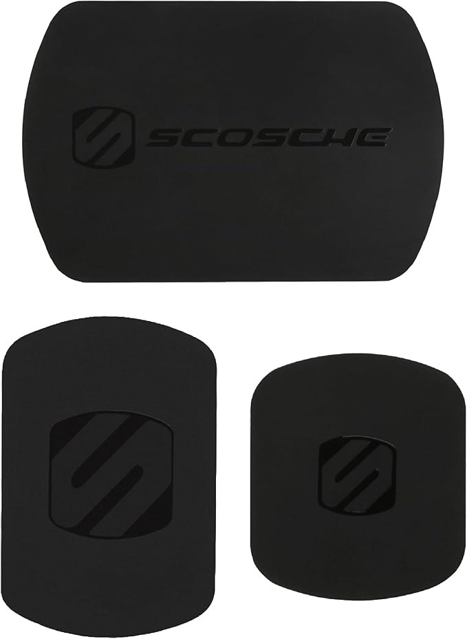Scosche MAGRKI MagicMount Replacement Metal Plate Kit for Phone, Metal Plates for Magnetic Mount Cell Phone Holder for Car, Universal with All Devices and Phone Case, Black