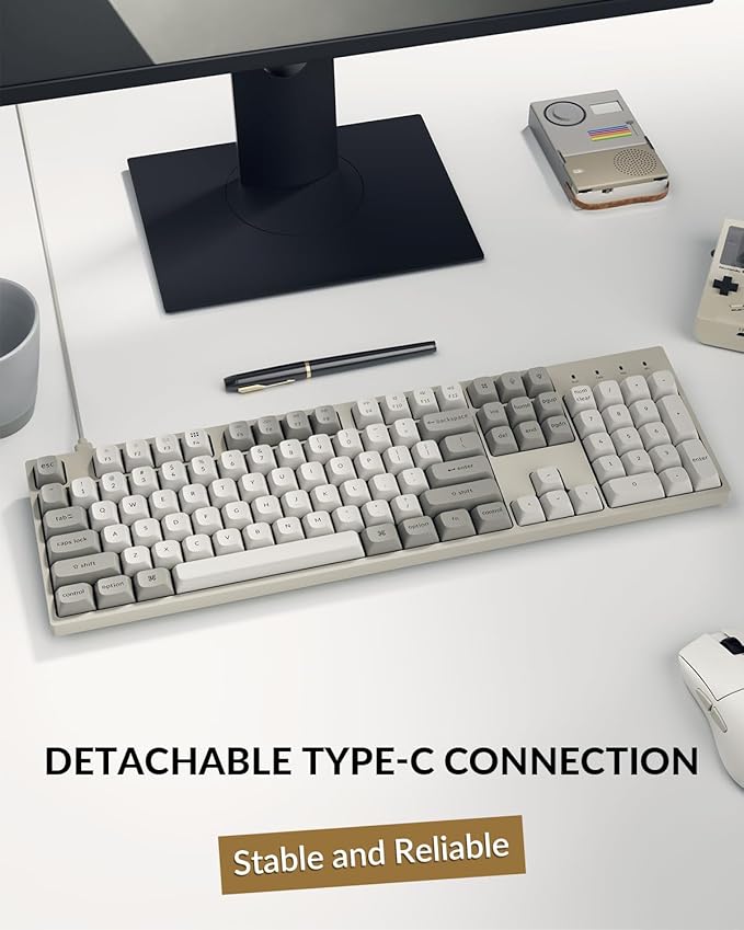 Keychron C2 Pro Wired Mechanical Keyboard with 8K Hz Polling Rate, Full Size Custom RGB Backlit Hot-Swappable, Non-Shine Through PBT Keycaps Compatible with Mac Windows Linux (Silent Red Switch)