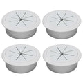 Desk Grommet 2" (50 mm), Desk Hole Cover for Cables Grey, Cable Grommet ABS Plastic, Desk Hole Grommet for Office and Home Table Cable, Detachable & Flexible Cable Cord Organizer-4 Pcs