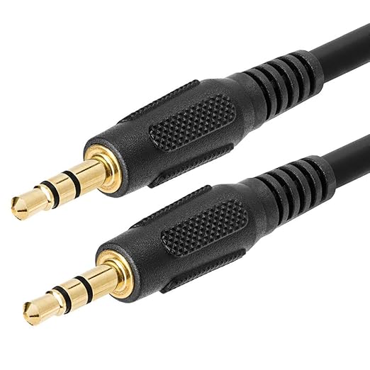 Cmple - 3.5mm Aux Audio Cable Stereo 25 ft Male to Male Speaker Cable Auxiliary Cord Adapter for Car, Phone, Headphones - Black