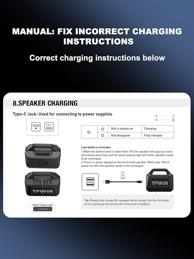 Portable Bluetooth Speaker - 80W Peak Loud Speakers, 20H Playtime for Outdoor Adventure, Lightshow, TWS, Deep Bass, BT 5.3 Wireless, IPX6 Waterproof for Travel Hiking Camping Beach Pool - Black