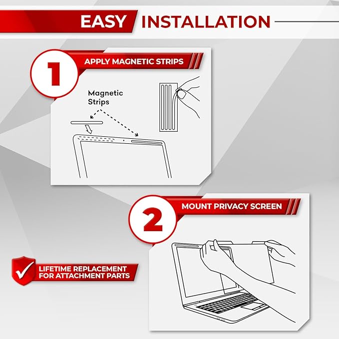 Magnetic Laptop Privacy Screen 15.6 Inch 16:9 - Removable Computer Privacy Filter Shield and Protector