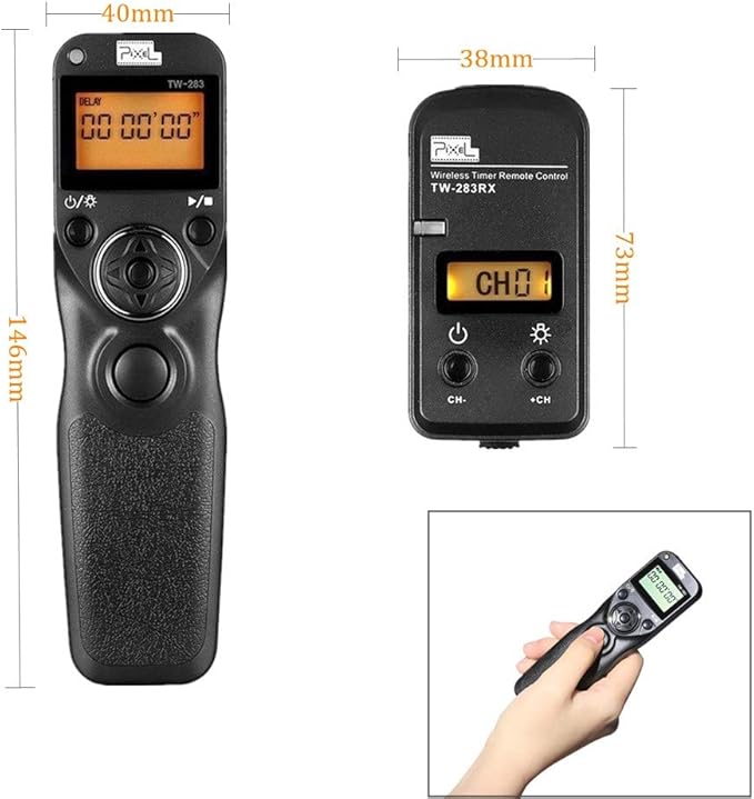 Pixel Wireless Timer Remote Shutter Release TW283-S2 Wireless Remote Control Wire Release Compatible with Sony a1 a9 a7 a7R a7S a6600 a6500 a6400 a6300 a6100 a6000 a5000 RX100II RX10 RX0 a68 ZV-1 HX99