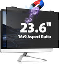 Computer Privacy Screen 23.6 Inch Magnetic, Removable Hanging Privacy Shield for frameless Monitor 16:9 Widescreen, Anti Blue Light, Anti-Glare Protector